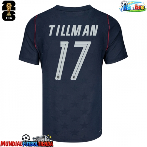 Camiseta Estados Unidos Malik Tillman #17 Segunda Equipación Replica Mundial 2026 mangas cortas
